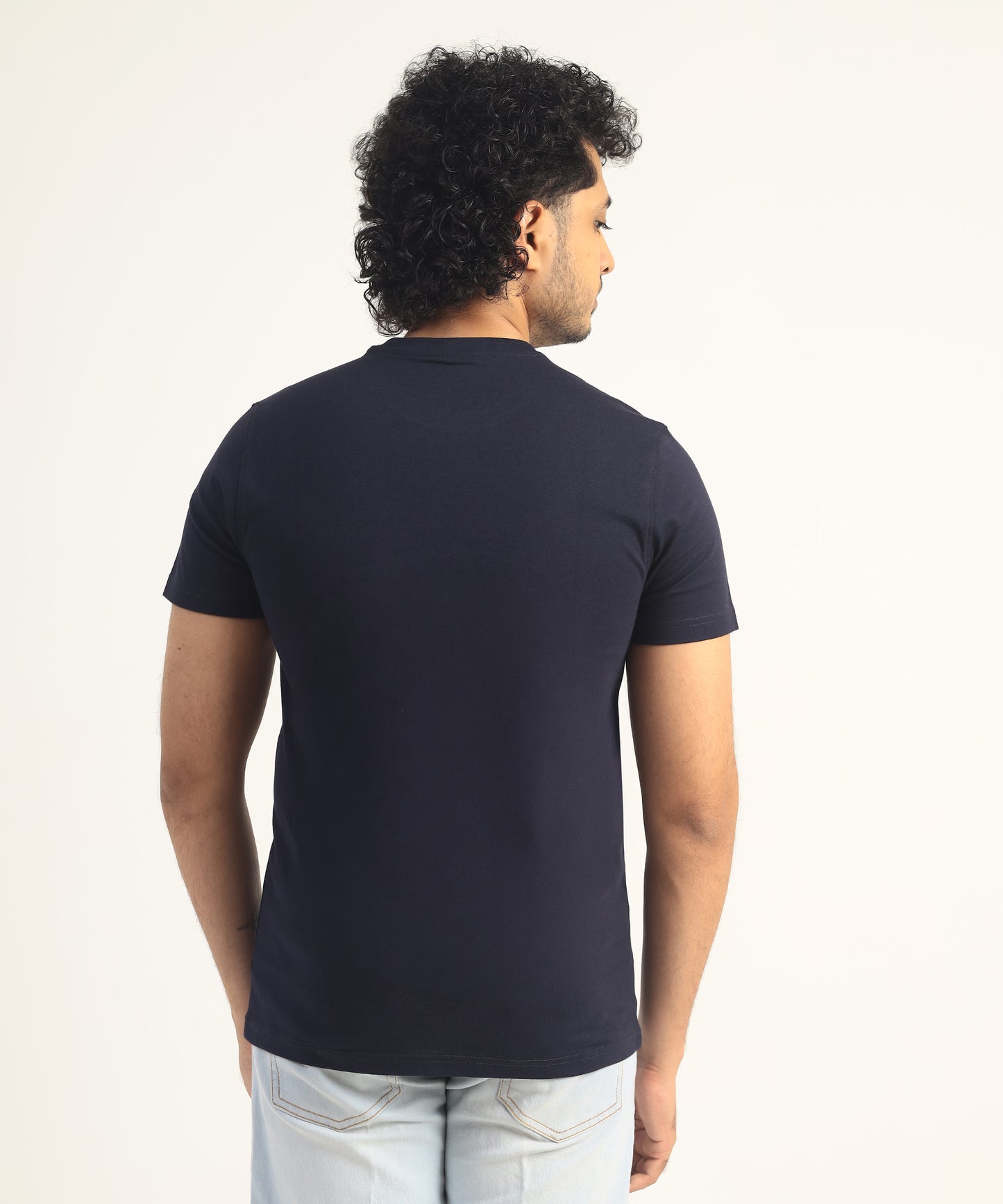 Crew Neck Short Sleeve Graphic T-shirt - New York Print - Navy