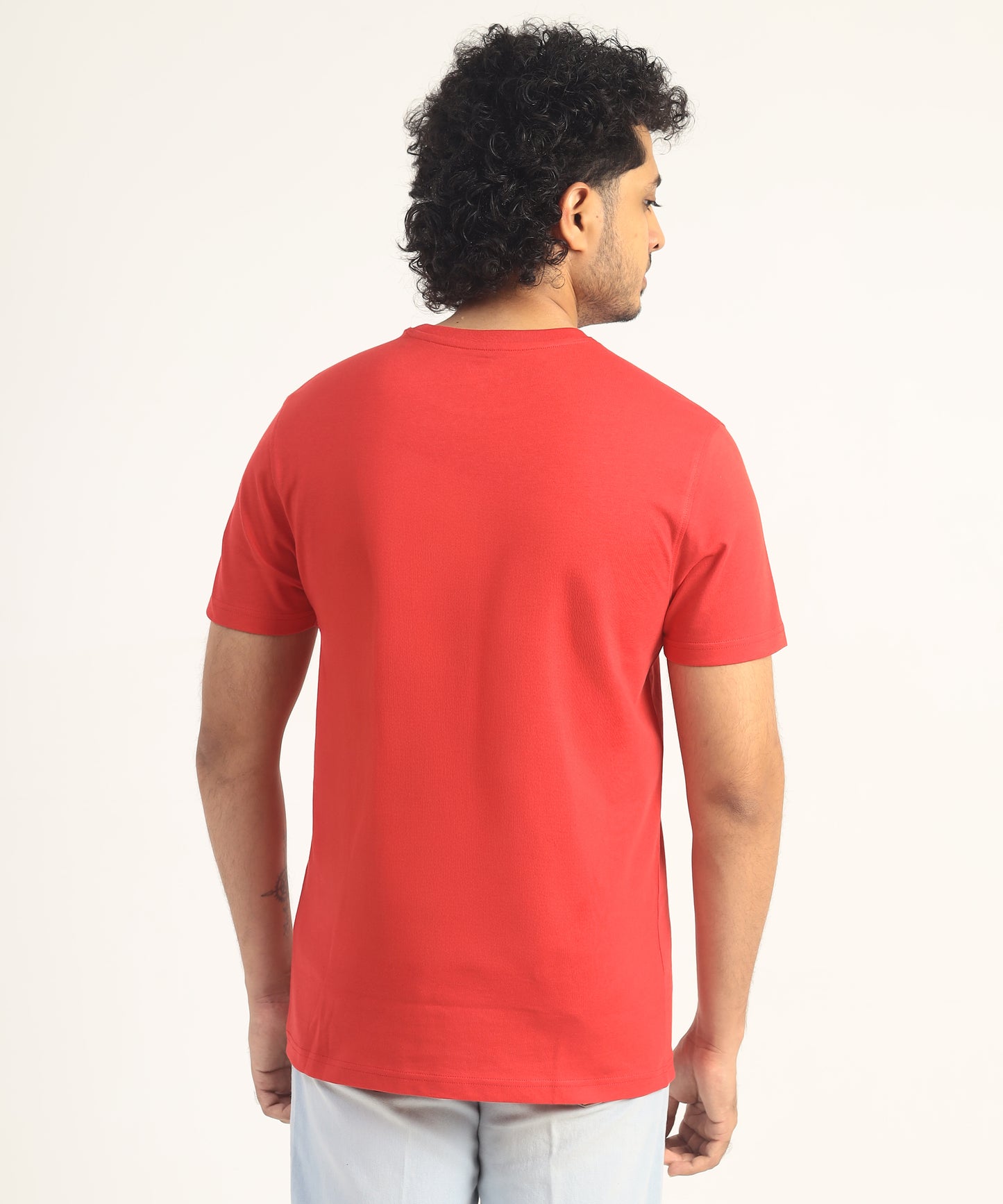 Crew Neck Short Sleeve Graphic T-shirt - Inner Beauty Print - Toreador Red