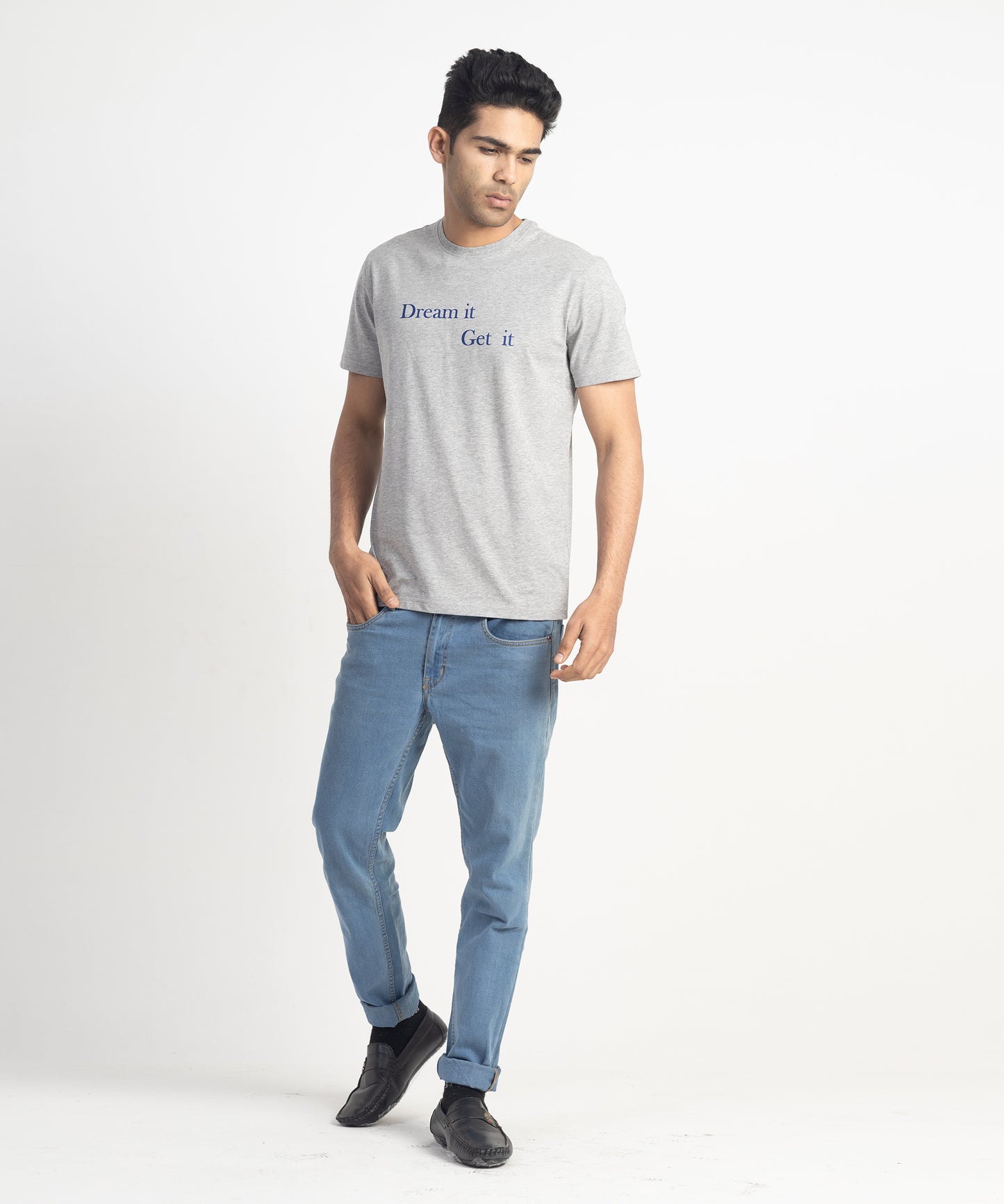 Men's Crew Neck Slogan Tee Shirt