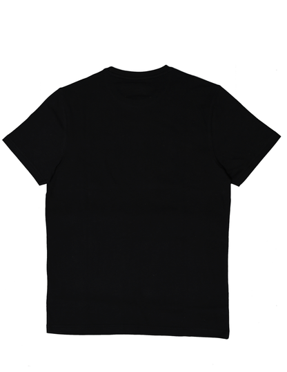 Crew Neck Short Sleeve Graphic T-shirt - Wolf Print - Black