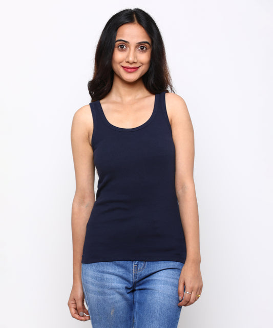 Womens Micro rib scoop Neck Tee Shirt