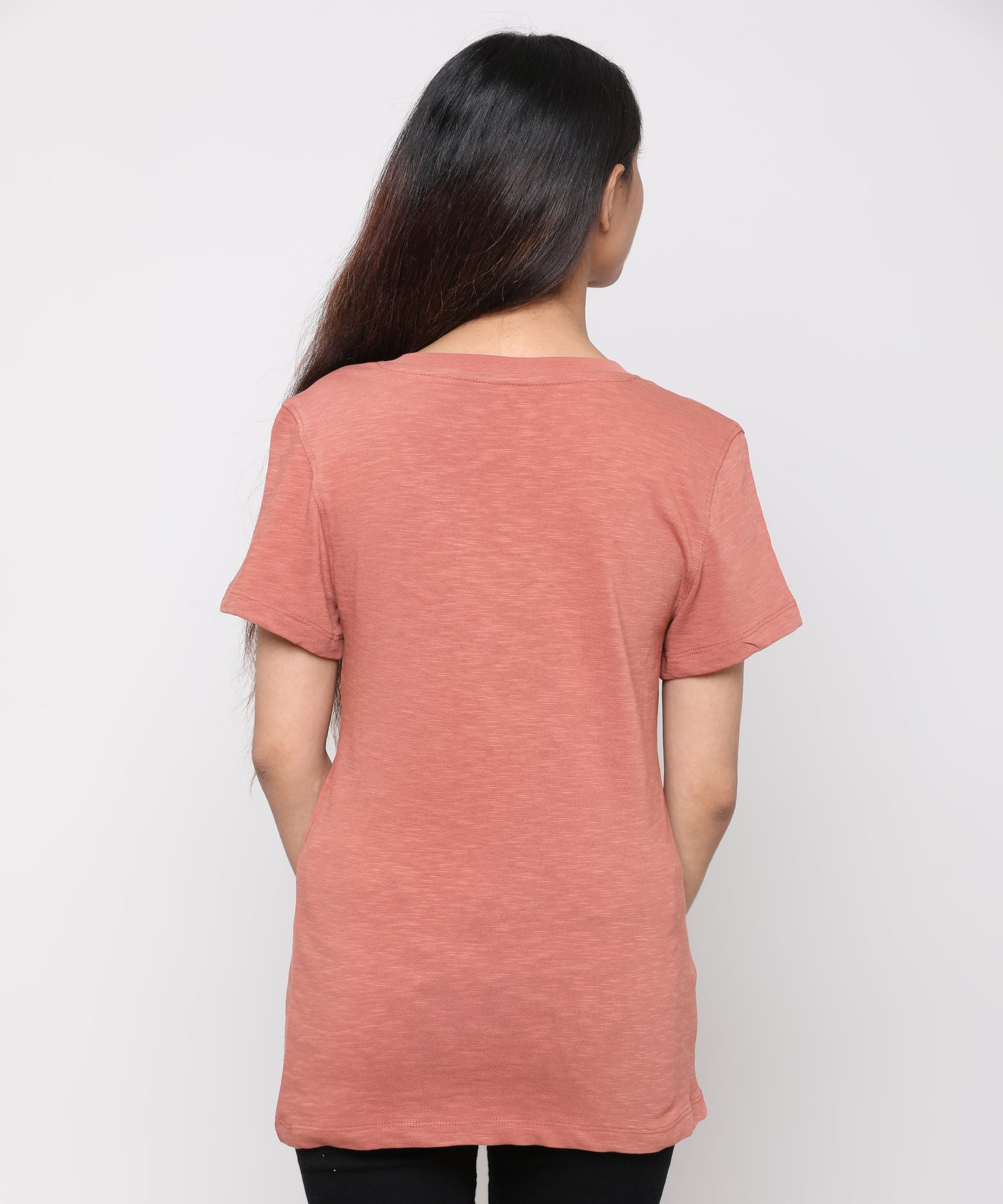 Womens Slub V Neck Tee Shirt