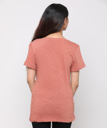 Womens Slub V Neck Tee Shirt