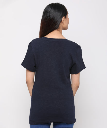 Womens Slub V Neck Tee Shirt