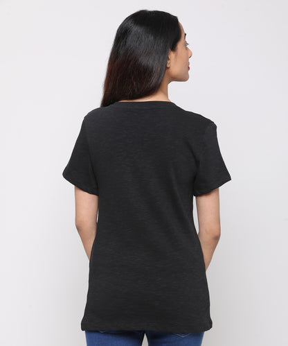 Womens Slub V Neck Tee Shirt
