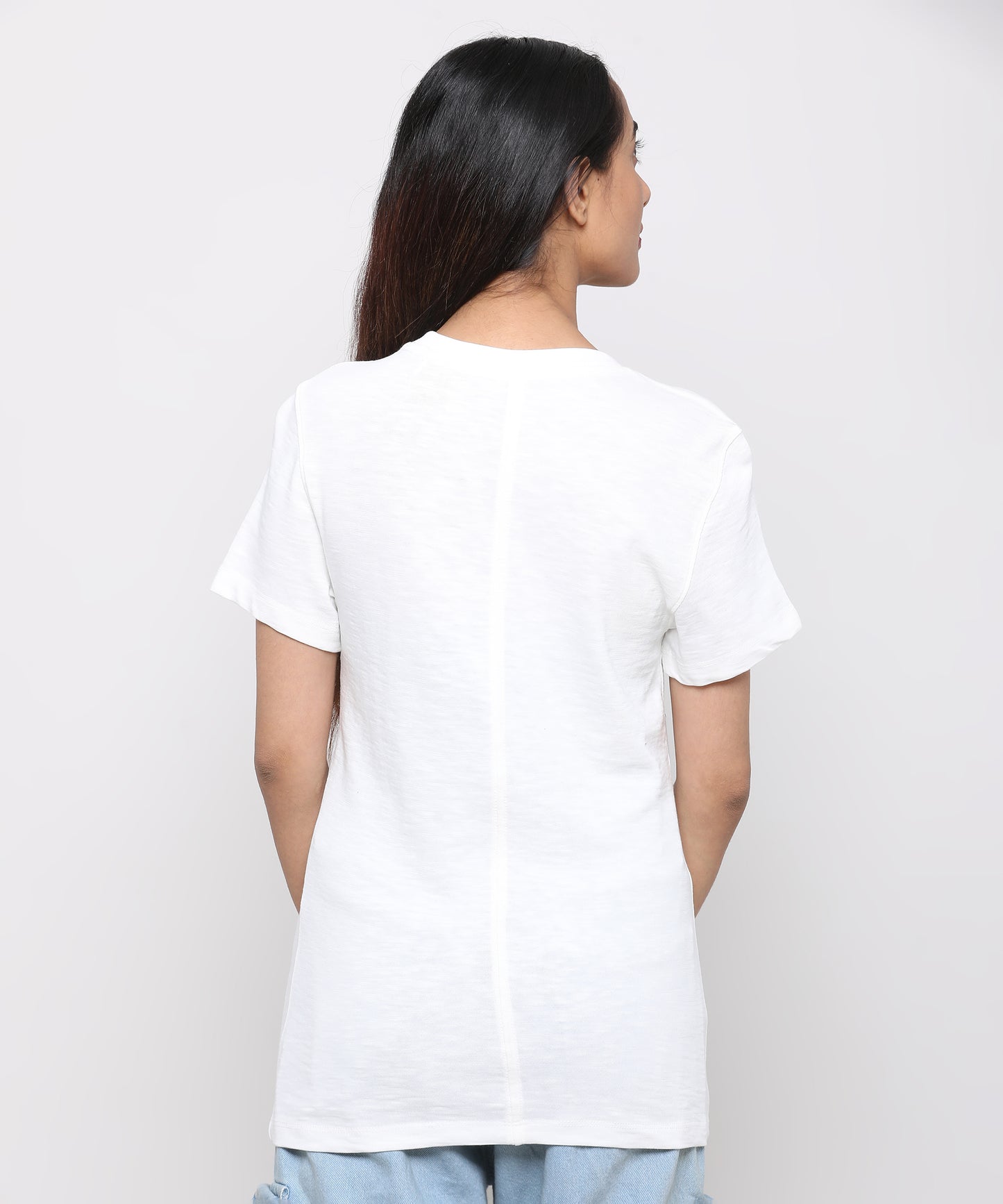 Womens Slub Crew Neck Short Sleeve Tee Shirt