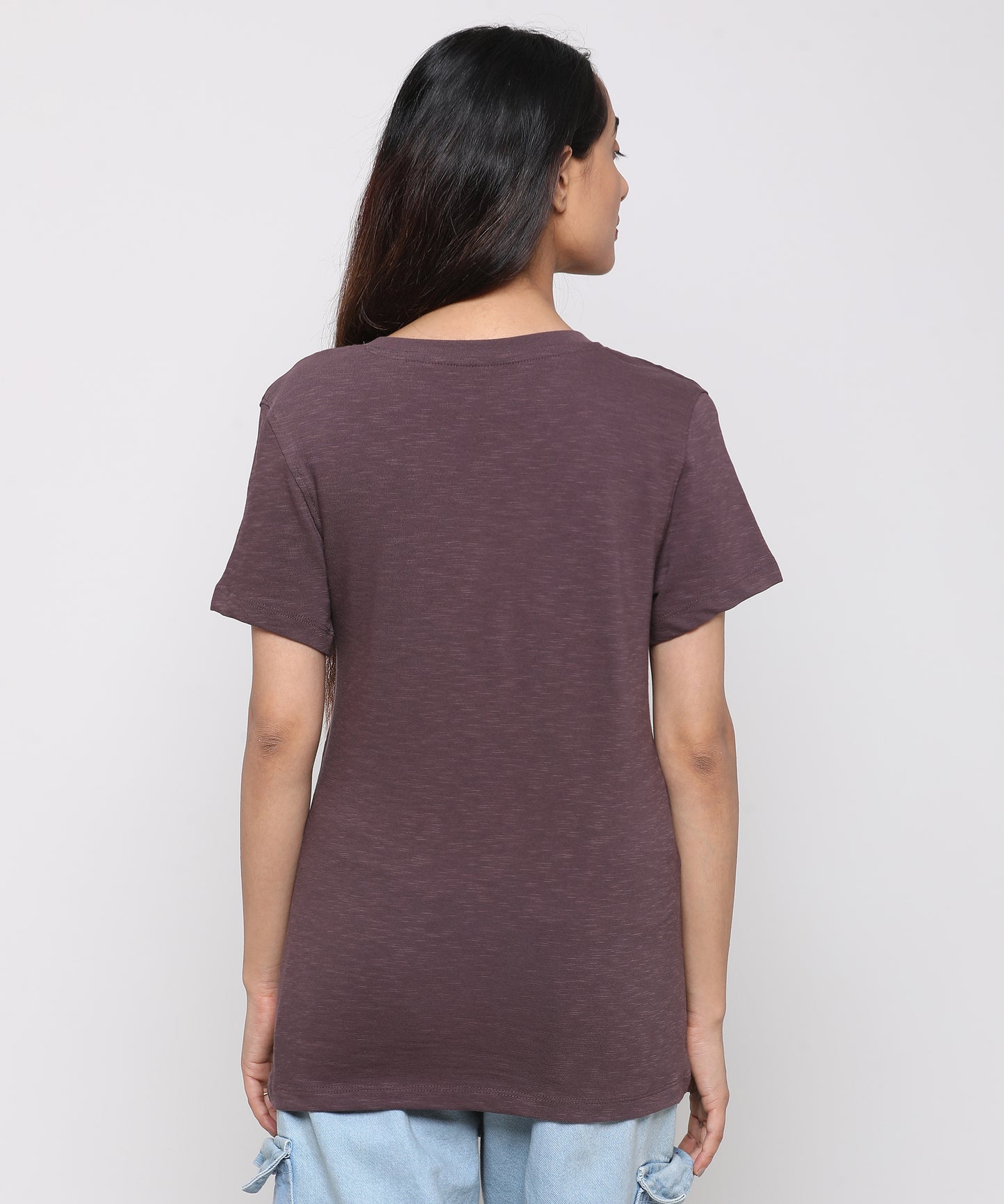 Womens Slub V Neck Tee Shirt