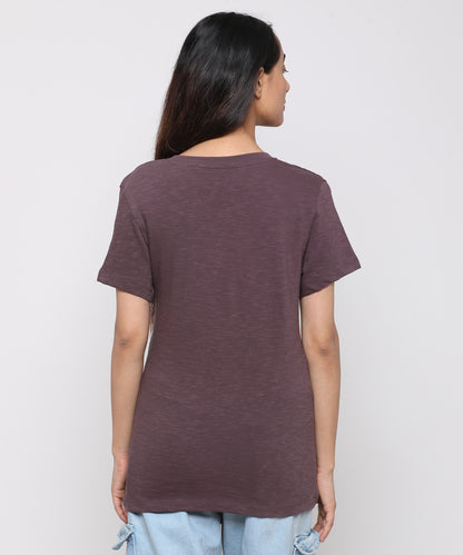 Womens Slub V Neck Tee Shirt