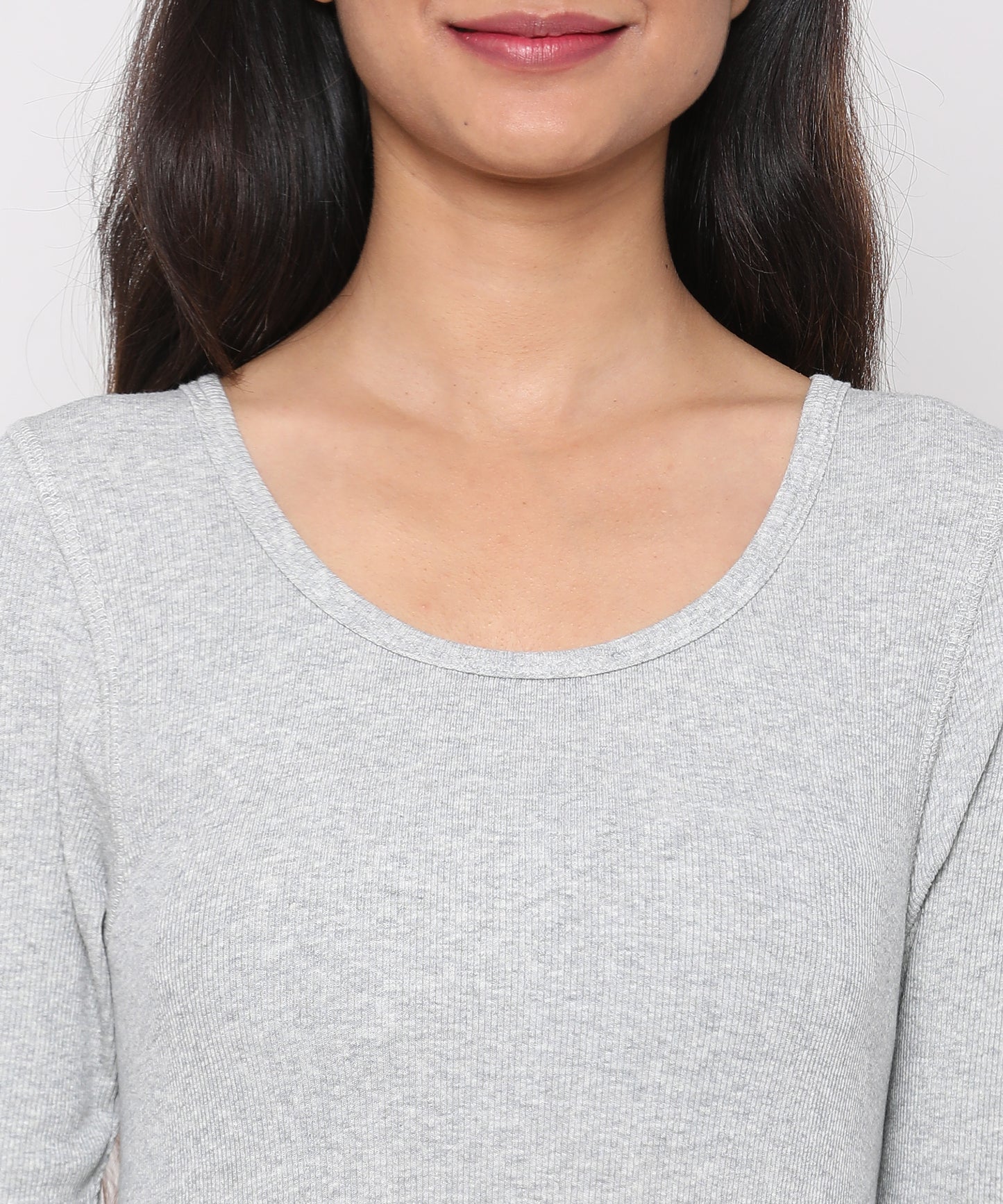 Womens Micro rib elbow sleeve Tee Shirt