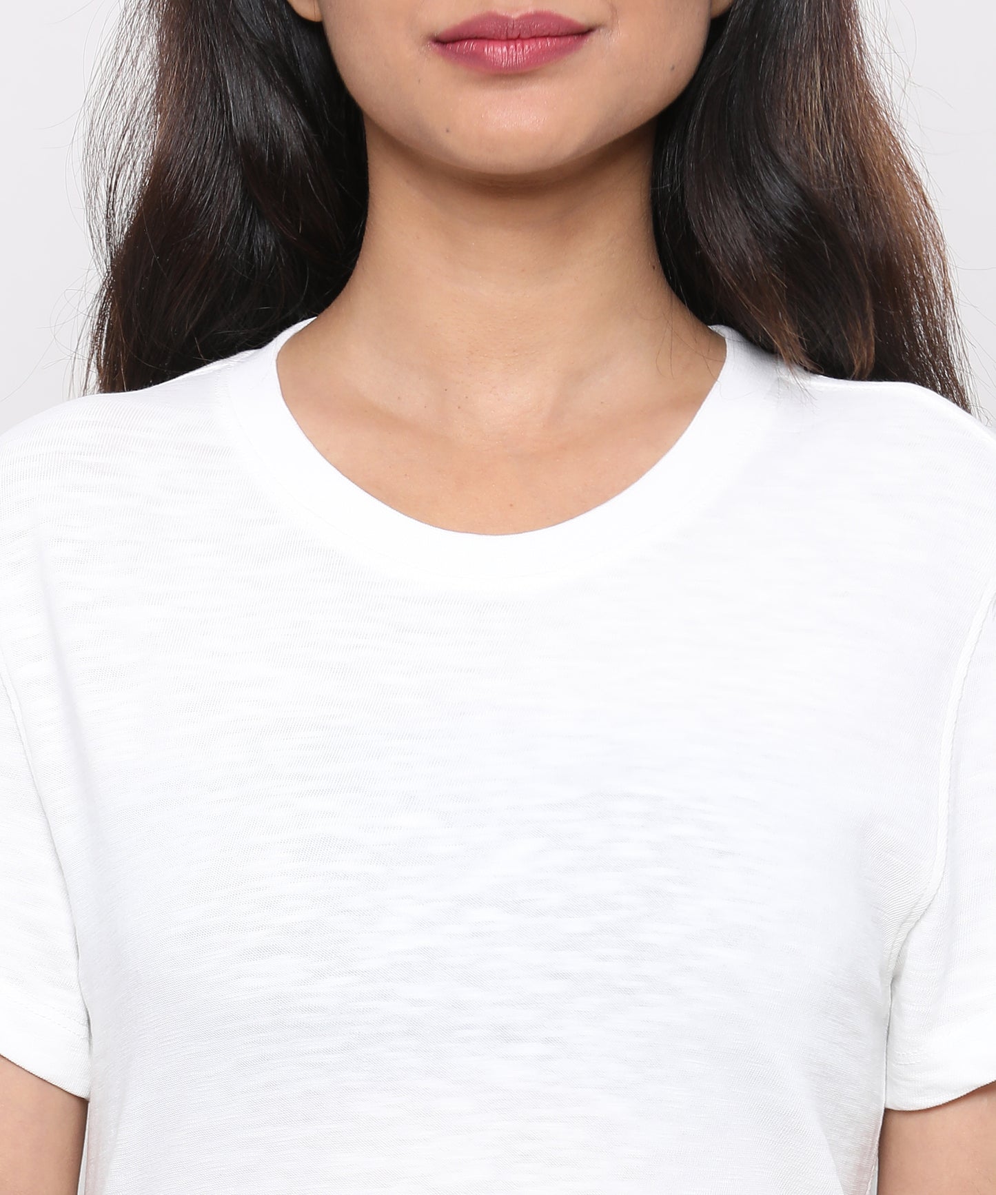 Womens Slub Crew Neck Short Sleeve Tee Shirt