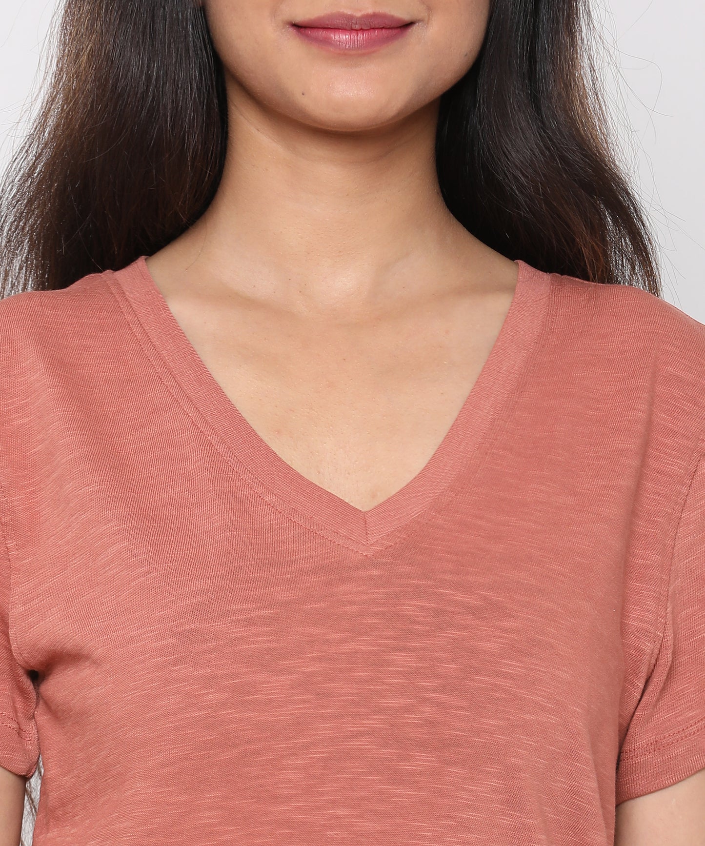 Womens Slub V Neck Tee Shirt