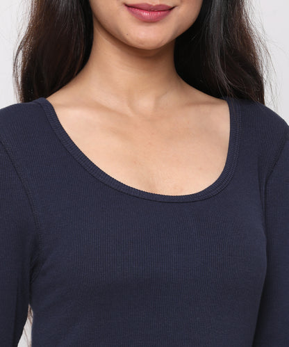 Womens Micro rib elbow sleeve Tee Shirt