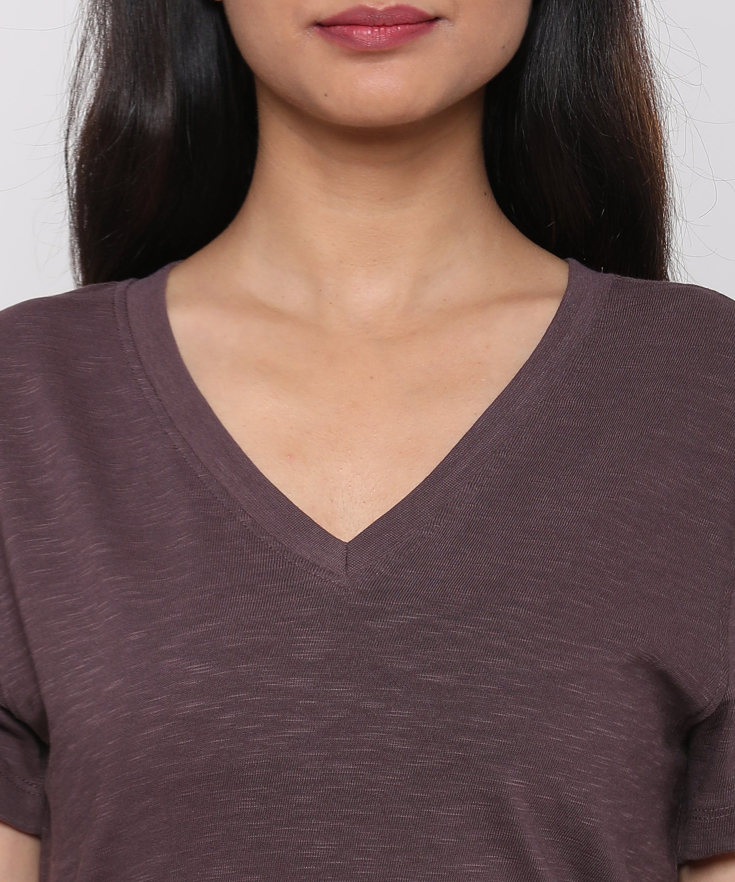 Womens Slub V Neck Tee Shirt
