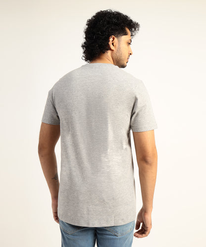 Crew Neck Short Sleeve Graphic T-shirt - Glass Print - Grey Heather
