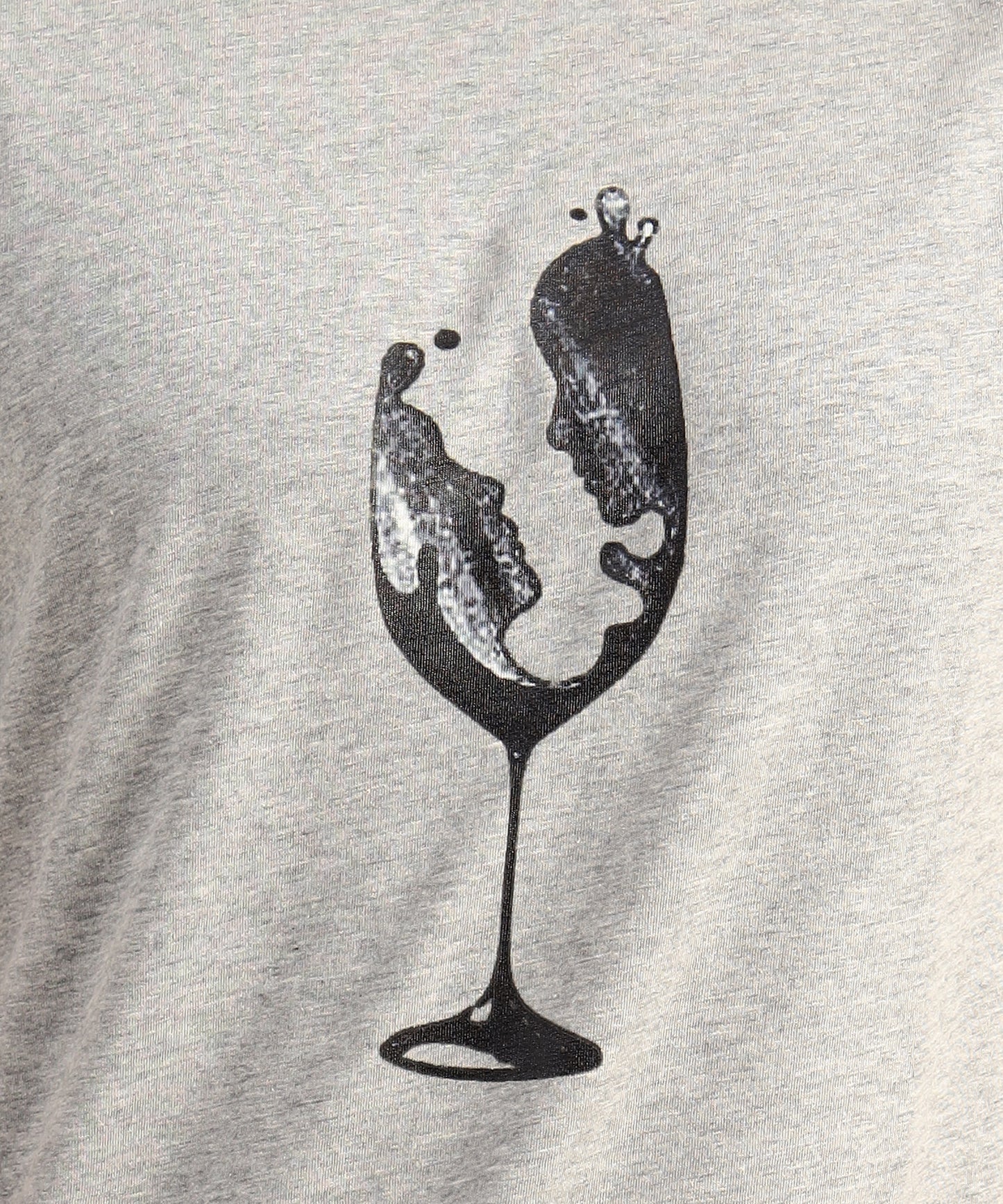 Crew Neck Short Sleeve Graphic T-shirt - Glass Print - Grey Heather