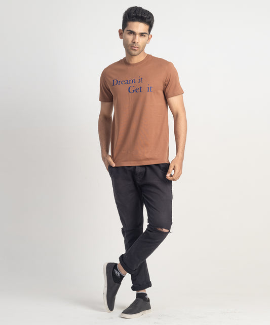 Men's Crew Neck Slogan Tee Shirt